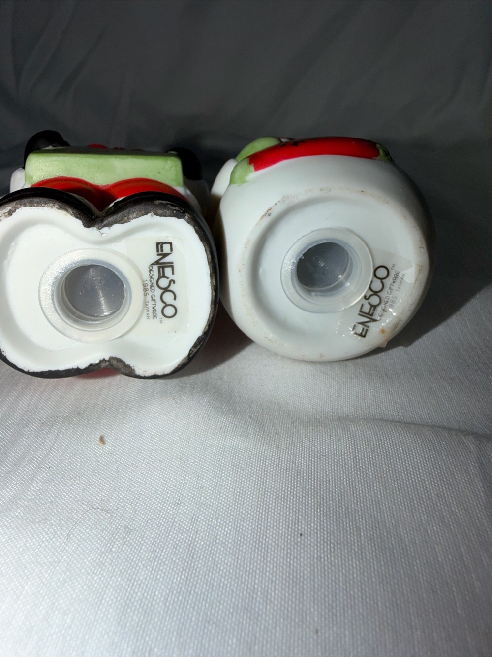 Vintage 1985 Enesco Christmas Santa & Snowman Salt & Pepper Shakers Set - Picture 6 of 8